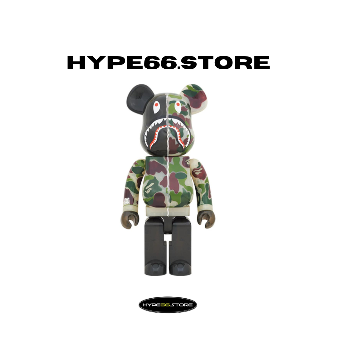 BearBrick x Bape Clear ABC Camo Shark