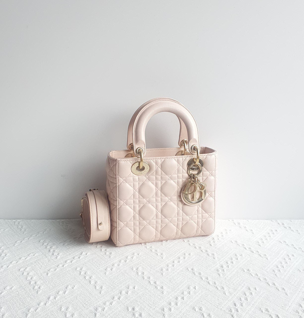 Lady Dior Small Powder Pink Lamb ( Light Gold Hardware Bag )