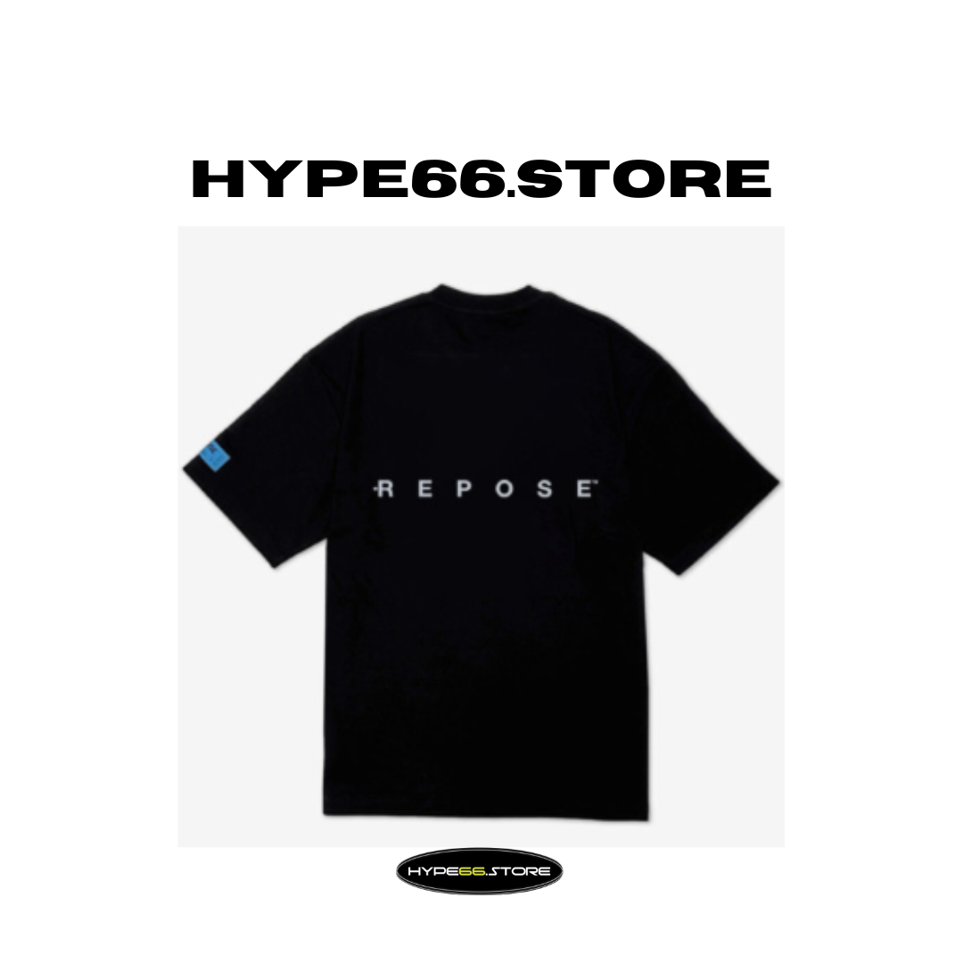 REPOSE Distant Logo Black Tee